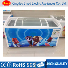 Commercial Big Capacity Deep Freezer Glass Top Door Chest Freezer